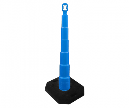 Cortina Grip n Go blue traffic channelizer cone with no collar, 30 lb rectangle base, and 42 inch height Cortina Grip n Go blue traffic channelizer cone with no collar, 30 lb rectangle base, and 42 inch height
