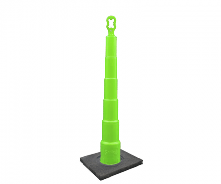 Cortina Grip n Go lime green traffic channelizer cone with no collar, 10 lb square base, and 42 inch height Cortina Grip n Go lime green traffic channelizer cone with no collar, 10 lb square base, and 42 inch height