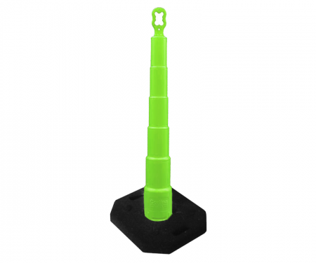 Cortina Grip n Go lime green traffic channelizer cone with no collar, high intensity 30 lb rectangle base, and 42 inch height Cortina Grip n Go lime green traffic channelizer cone with no collar, high intensity 30 lb rectangle base, and 42 inch height