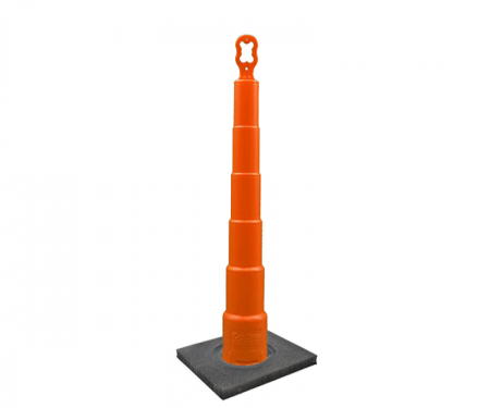 Cortina Grip n Go orange traffic channelizer cone with no collars, 10 lb square base, and 42 inch height Cortina Grip n Go orange traffic channelizer cone with no collars, 10 lb square base, and 42 inch height