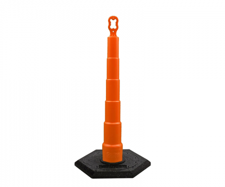 Cortina Grip n Go orange traffic channelizer cone with no collars, 16 lb hexagon base, and 42 inch height Cortina Grip n Go orange traffic channelizer cone with no collars, 16 lb hexagon base, and 42 inch height