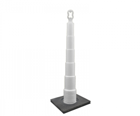 Cortina Grip n Go white traffic channelizer cone with no collars, 10 lb square base, and 42 inch height Cortina Grip n Go white traffic channelizer cone with no collars, 10 lb square base, and 42 inch height