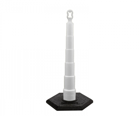 Cortina Grip n Go white traffic channelizer cone with no collars, 16 lb hexagon base, and 42 inch height Cortina Grip n Go white traffic channelizer cone with no collars, 16 lb hexagon base, and 42 inch height
