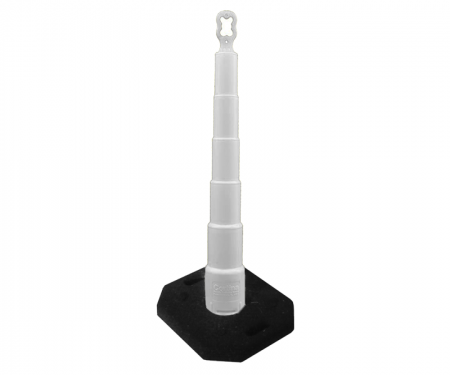 Cortina Grip n Go white traffic channelizer cone with no collars, high intensity 30 lb rectangle base, and 42 inch height Cortina Grip n Go white traffic channelizer cone with no collars, high intensity 30 lb rectangle base, and 42 inch height