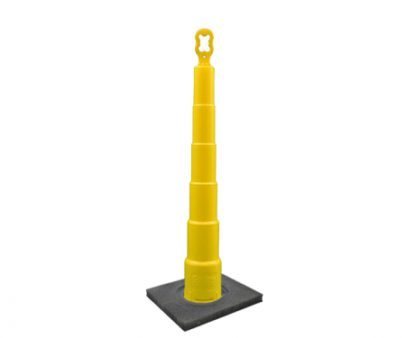 Cortina Grip n Go yellow traffic channelizer cone with no collars, 10 lb square base, and 42 inch height Cortina Grip n Go yellow traffic channelizer cone with no collars, 10 lb square base, and 42 inch height