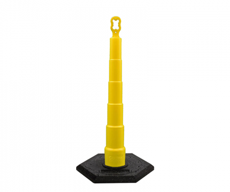 Cortina Grip n Go yellow traffic channelizer cone with no collars, 16 lb hexagon base, and 42 inch height Cortina Grip n Go yellow traffic channelizer cone with no collars, 16 lb hexagon base, and 42 inch height