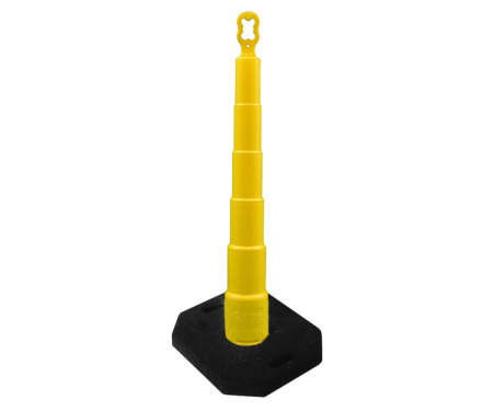Cortina Grip n Go yellow traffic channelizer cones with no collars, 30 lb rectangle base, and 42 inch height Cortina Grip n Go yellow traffic channelizer cones with no collars, 30 lb rectangle base, and 42 inch height