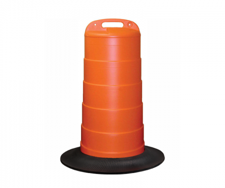 Orange traffic channelizer barrel drum with snap on base and no rubber ring Orange traffic channelizer barrel drum with snap on base and no rubber ring