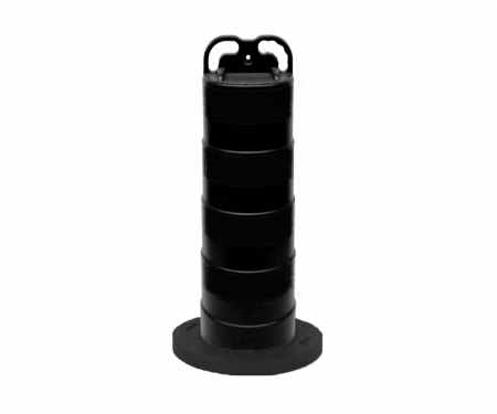 Cortina black trail guide traffic channelizer barrel drum slim with no collar with 20 lb recycled rubber base Cortina black trail guide traffic channelizer barrel drum slim with no collar with 20 lb recycled rubber base