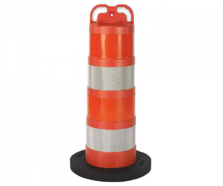 Cortina orange trail guide traffic channelizer barrel drum slim with (4) 6 inch engineer grade high intensity diamond grade with fluorescent stripes and 20lb recycled rubber base Cortina orange trail guide traffic channelizer barrel drum slim with (4) 6 inch engineer grade high intensity diamond grade with fluorescent stripes and 20lb recycled rubber base