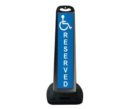 Trailblazer vertical traffic panel sign, Reserved for Handicap, Black/Blue Trailblazer vertical traffic panel sign, Reserved for Handicap, Black/Blue