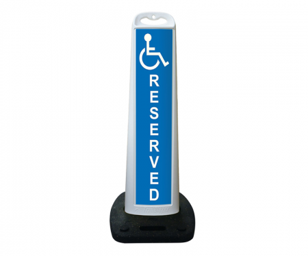 Trailblazer vertical traffic panel sign, Reserved for Handicap, Black/White/Blue Trailblazer vertical traffic panel sign, Reserved for Handicap, Black/White/Blue