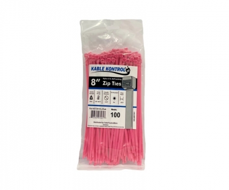 100 11" Inch Long 50# Pound FLUORESCENT PINK Nylon Cable Zip Ties Ty Wraps USA 