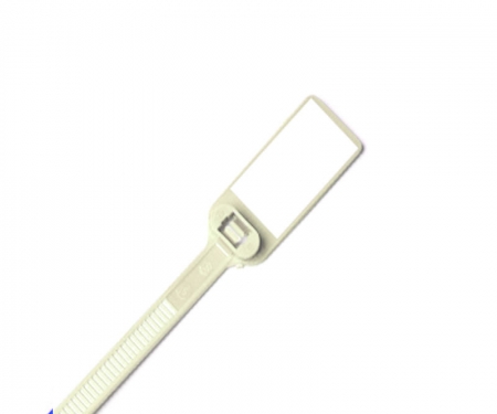 1-1/4 inch x 5/8 inch ivory write on flag tie 6 inch long