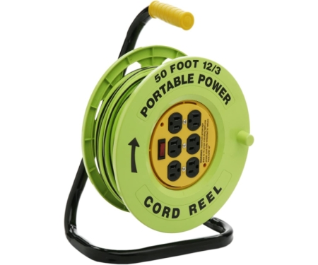 50 ft. 12/3 Cord Reel Power Station with 6 Outlets