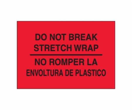 Do Not Break Stretch Wrap Bilingual Red