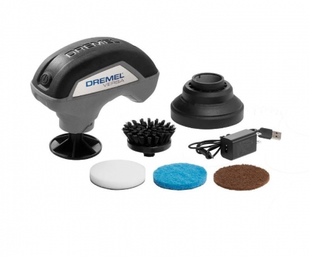 Dremel Versa Cordless Power Scrubber 19Pc Set w/Pads, Brushes USB Cord and  Bag