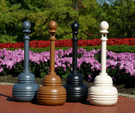 eagle safesmoker cigarette receptacle various color options in use outdoors eagle safesmoker cigarette receptacle various color options in use outdoors