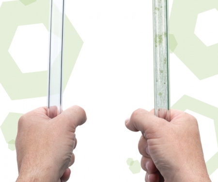 everclear anti-microbial tubing compared against competitor tubing with microbe growth 