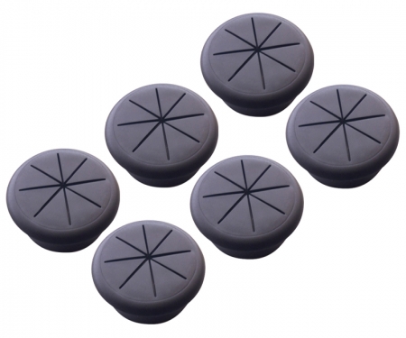 Flexible type black desk grommet, 6 pack