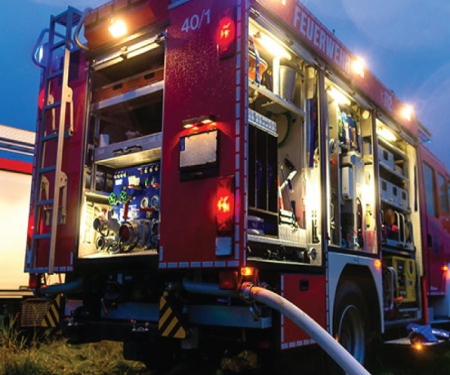 fire truck using nomex natural braided sleeving for its high temperature resistance fire truck using nomex natural braided sleeving for its high temperature resistance