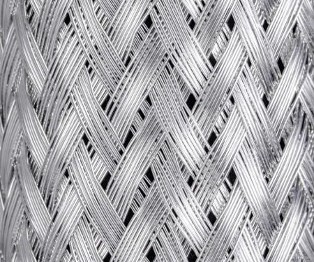techflex flexo silver plated braided metal sleeving close up filamets techflex flexo silver plated braided metal sleeving close up filamets