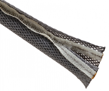 Grey flexo wrap braided sleeving