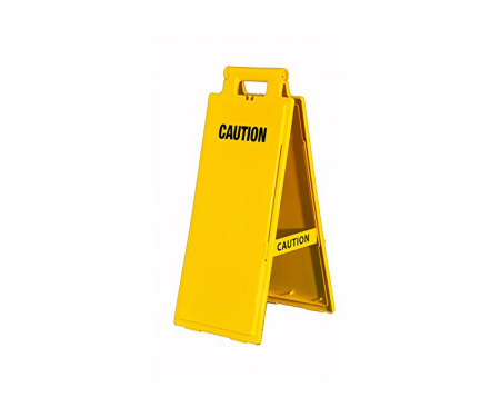 Foldable Caution plastic sign, Safety Yellow