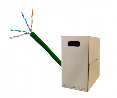 Green rj45 network cable spool