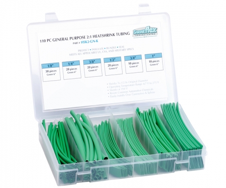2:1 Heat shrink kit, green,multi sizes 2:1 Heat shrink kit, green,multi sizes