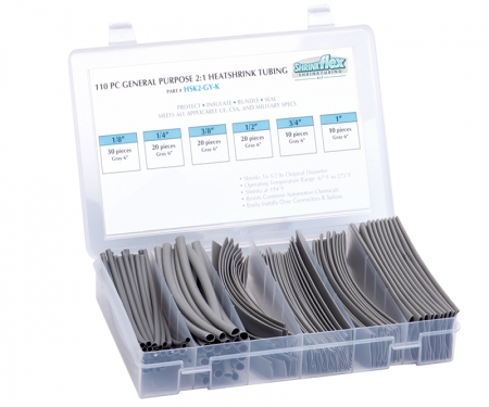 2:1 Heat shrink kit, gray, multi sizes 2:1 Heat shrink kit, gray, multi sizes
