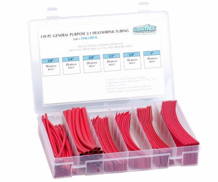 2:1 Heat shrink kit, red, multi sizes 2:1 Heat shrink kit, red, multi sizes