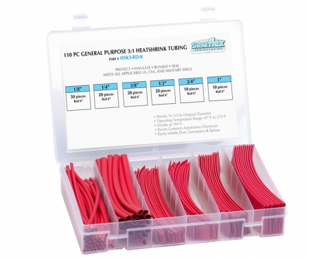 3:1 Heat shrink kit, red, multi sizes 3:1 Heat shrink kit, red, multi sizes