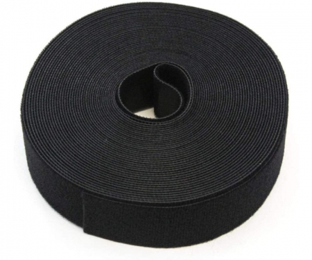 Black Reusable Self-Attaching Hook and Loop Fastening Cable Tape Straps 
