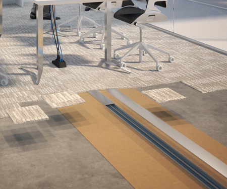 Connectrac in carpet 3.7 inch wireway clear anodized aluminum