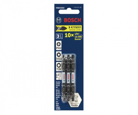 Torx #15 Double-Ended Bits Impact Tough 2.5 In Bosch ITDET152503 3 Pc 