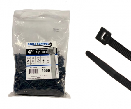1000 Pack 5.8" Black UV Resistant Nylon Zip Ties - 40 Lb Tensile Strength - Olympus