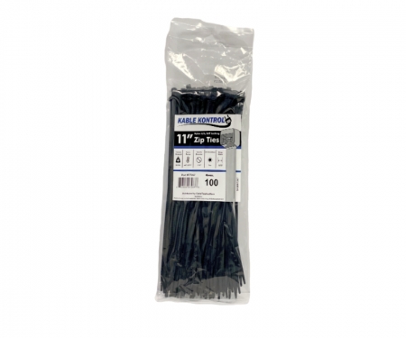 100 11" Inch Long 50# Pound UV Black NYLON Cable Zip Ties Ty Wraps MADE IN USA 