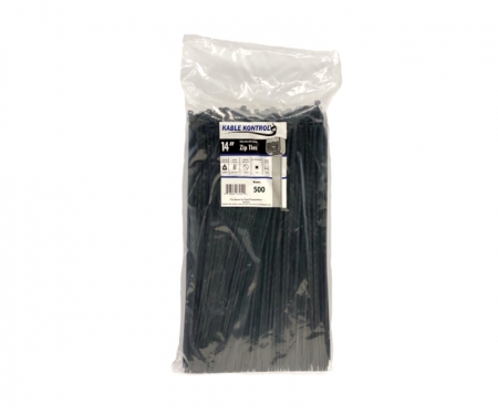 14 Inch Nylon UV Resistant Cable Wire Zip Tie 120 lbs Black 500 Pack Lot Pcs Qty 