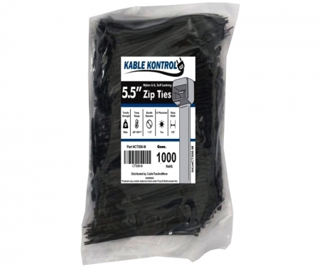 1000 PACK 4 inch Cable Ties Black Nylon Wire Strap 18lbs Plastic Zip Ties 