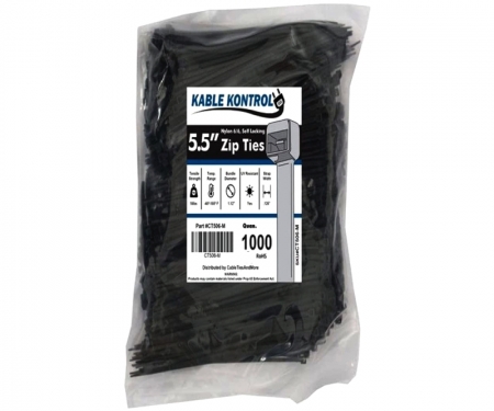 1000 5 INCH NYLON ZIP CABLE TIES WIRE TIE WRAPS 18 LBS BLACK UV RESISTANT USA 