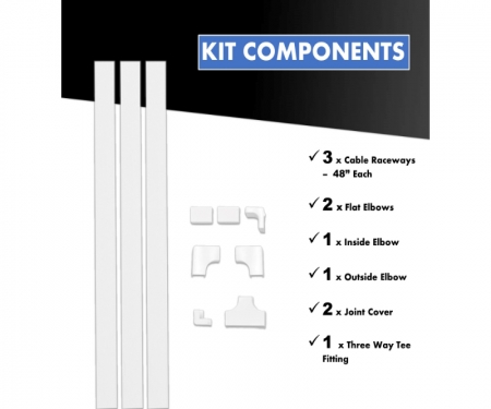 Kable Kontrol® TV Wall Cord Cover Cable Raceway Kits