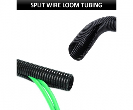 Kable Kontrol® Convoluted Black Split Wire Loom Tubing - 1/4 to 3-1/2  Diameter