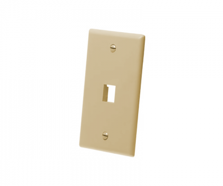 1-Port Keystone Wall Plate, ivory
