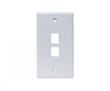 2-Port Keystone Wall Plate, white
