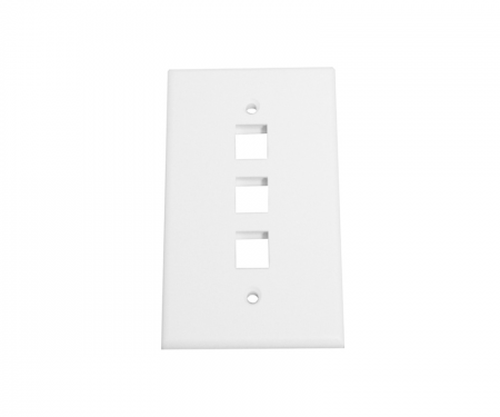 3 Keystone port wall plate in white