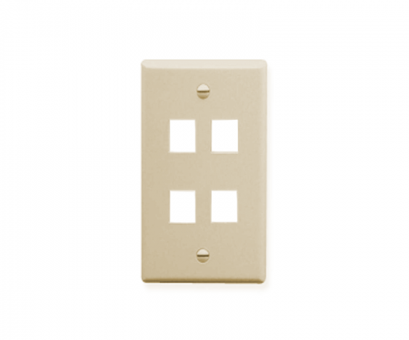 4 Keystone port wall plate in ivory