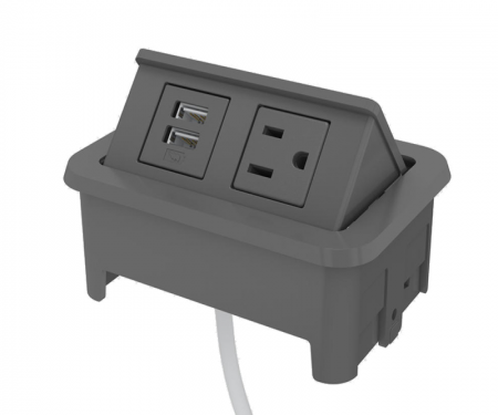Storm nacre 2-port open power and data grommet with 1 USB port, 1 ac power, and 72 Storm nacre 2-port open power and data grommet with 1 USB port, 1 ac power, and 72