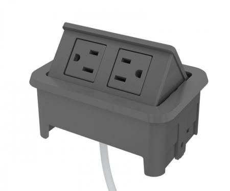 Storm nacre 2-port open power and data grommet with 2 ac power and 72 Storm nacre 2-port open power and data grommet with 2 ac power and 72
