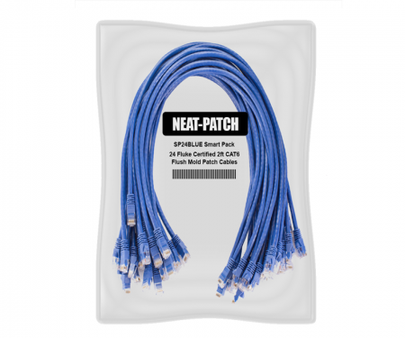 Neat Patch 24 x 2' Patch Cables, Blue